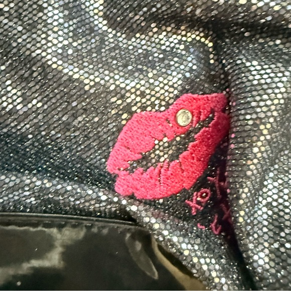 Vintage Betseyville Glitter Varsity Messenger Bag